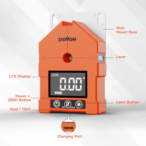 DOVOH 3-in-1 Digital Angle Finder with Laser, Digital Angle Gauge, WG-3L