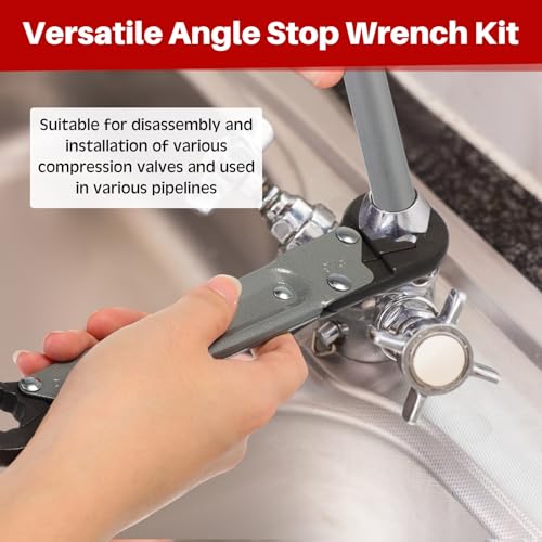 4 Pcs Angle Stop Wrench Kit Plumbing Tool, Olive Ring Removal Tool with Diameter of 1/2", 3/4", Compression Sleeve Puller for 1/2" Compression Fitting, Install Angle Stop Nut(Ferrule,Grey) - size: Grey, style: Ferrule