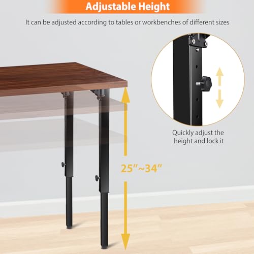 Folding Square Table Legs 2 PCS for Outdoor Camper, RV - size: Adjustable Height - 25”- 34”