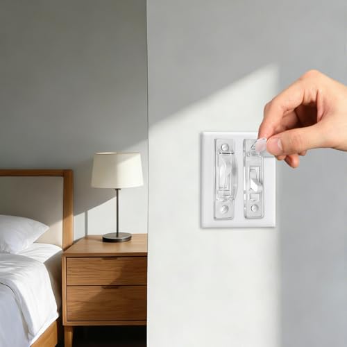 Child Proof Light Switch Cover Guard, 4 Pack Toggle Switch Lock,Clear - color: Clear, size: 4 Pack