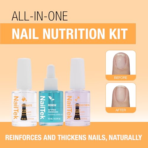 Nail Tek Recovery Kit – Nail Repair for Damaged Nails, Hydrate, Renew, & Strengthen Nails Treatment, Made in Usa, 0.5 Fl Oz Each - color: Orange