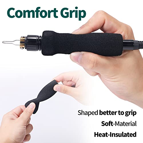 YIHUA 939D-V Wood Burning Kit with Digital Display with 20 Wire Nibs, Detachable Wood Burning Pen, 2 Wood Pieces, Tweezers used as Wood Burning Tool
