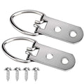 KEILEOHO 200 PCS Heavy Duty D Ring Picture Hangers with 400 PCS Screws, Double Hole D Hooks for Picture Hanging, Durable D Ring Hangers for Hanging Picture Frames, Mirrors, Picture