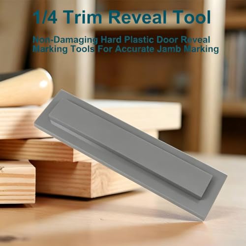 Trim Reveal Tool - 1/4 Precision Trim Gauges - Non-Damaging Hard Plastic Door Reveal Marking Tools - Accurate Jamb Marking - Wood Reveal Spacing Tool (Grey) - size: 1/4 grey
