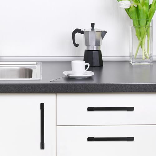 10 Pack 7-1/2 Inch(192mm) Kitchen Cabinet Handles Matte Black Cabinet Pulls Alloy Drawer Pulls Solid Cabinet Hardware - color: Matte Black, size: 7-1/2'' Hole Center(192mm)