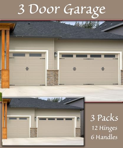 Household Essentials Black Hinge IT Premium Carriage House Lever Handle & Hinge 6 Piece Garage Door Magnet - size: Pack of 1, style: Premium Hinges with Lever