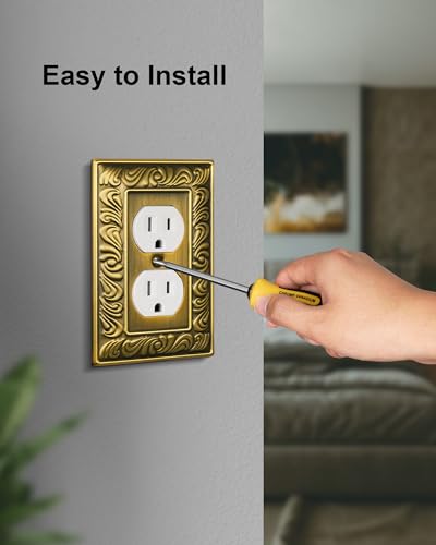 2-Pack Paisley Pattern Single Toggle Light Switch Cover Plate, Metal Plate - style: 1 Toggle 2PK
