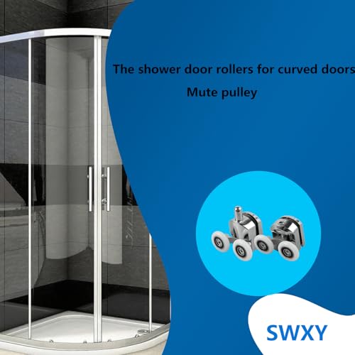 8 Pcs Shower Door Roller 23mm Aluminum Alloy Shower Door Rollers Replacement with Anti Collision Block and Screws for 4-6mm Glass Door