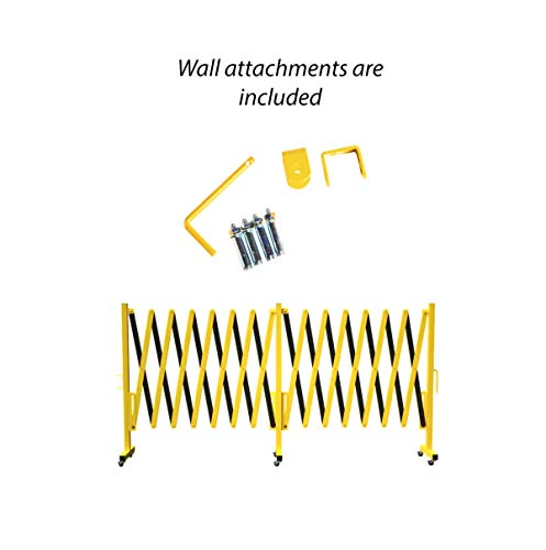 Trafford 16-Ft Industrial Expandable Metal Barricade, Yellow/Black Gate - size: 16 feet, Yellow and Black