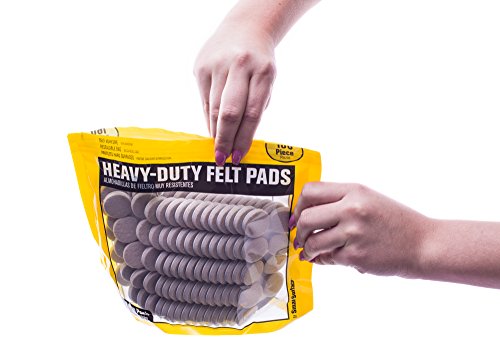 Smart Surface 8727 Heavy Duty Self Adhesive Furniture Felt Pads 1-Inch Round Oatmeal 160-Piece Value Pack in Resealable Bag - color: Beige
