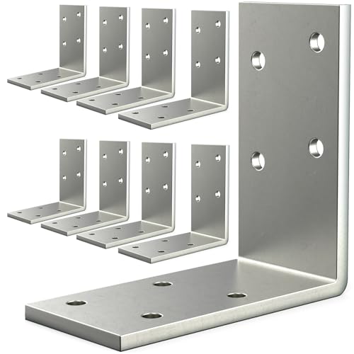 (8PCS) 3x3x1.5 L Brackets Heavy Duty, Galvanized Corner Brace - size: 3x3x1.5“ ( 8 Pack)