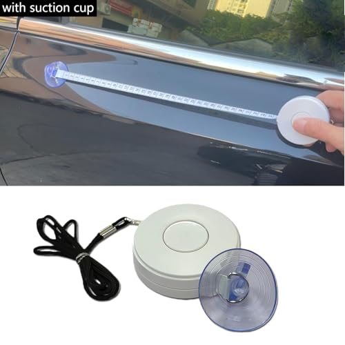 Window Tint Tools 120 Inch Soft Tape Measure with Suction Cup Retractable Measuring Tape Double Scale for Car Wrapping, Body Measurements,Sewing and Craft