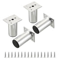 Sumnacon 4PCS Aluminium Alloy Furniture Legs, Round Adjustable Feet, 3 Inch - color: Silver, size: 3 Inch Height
