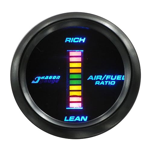 AUCELI Car Digital Air Fuel Ratio Gauge, Universal Meter Kit, 2" 52mm & Blue LED Light Display - style: Air Fuel Ratio Gauge