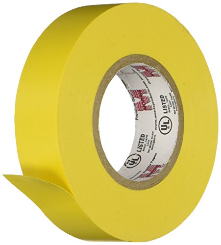 Morris 60030 Yellow Vinyl Plastic Electrical Tape, 7 mil, PVC, 66' Length, 3/4" Width, 1-Pack - color: Yellow, style: 1-Pack