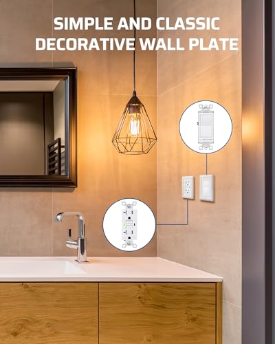 DEWENWILS Decorator Outlet Covers, White Metal Light Switch Cover Plates - color: White, size: 1 Decorator 2PK