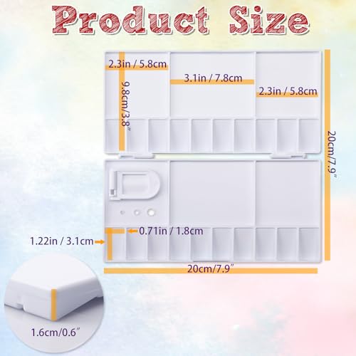 5 Pack Watercolor Palette, Halobios Paint Palette with 20-Well and 5 Mixing Areas, Folding Paint Tray with Lid, Plastic Painting Palette for Children Beginners Artists - size: 5 PACK