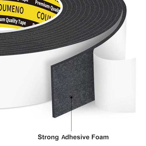 Black Foam Tape Weather Stripping Sealing Sponge,1.2in x 9.84FT - color: Black, size: 1.2in x 9.84FT