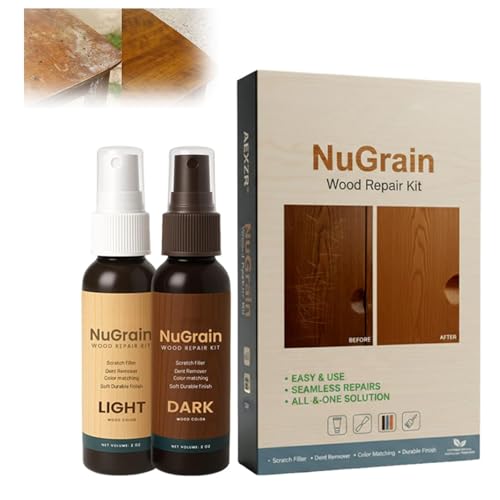 NuGrain Wood Repair Kit, Professional Wood Floor Scratch Repair, Floor Cover Nicks and Scratches, Hides Minor Defects, Restore a Finish for Wood
