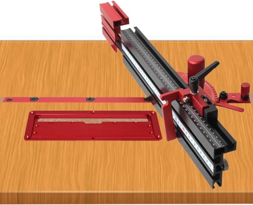 Aluminum Precision Miter Gauge for Maximum Stock Support and a Repetitive Cut Flip Stop - color: Miter Gauge & Fence-bl