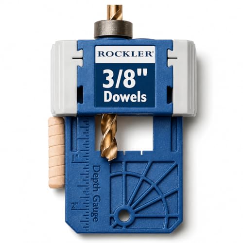 Rockler 3/8" Doweling Jig Kit with Drill Bit & Stop Collar, Steel Bushings