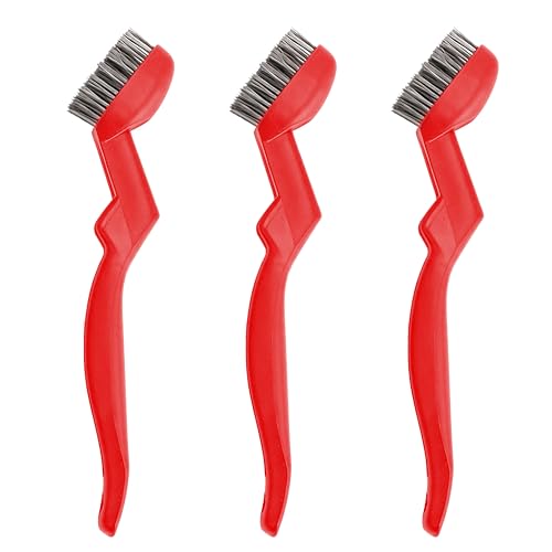 3 Pcs 7" Stainless Steel Wire Brushes - 50% Denser Than Standard Brushes - for Heavy-Duty Cleaning: Grill Grates, Uncoated Pans, Rust Removal, Deburring & Metal Cleaning,Deep Detailing Cleaning