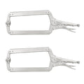 2 Pack 18 Inch C Clamp Locking Pliers,Locking C Clamp, Adjustable Nickel Plated C Pliers For Wood Working, Welding, Electrician Maintenance and more, by GENHAKON - size: 2 Pack 18 Inch