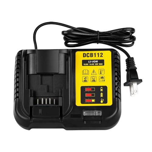 DCB112 20V MAX Battery Charger Replacement for Dewalt Battery Charger, Compatible with Dewalt 12V-20V Battery(Black) - color: Black