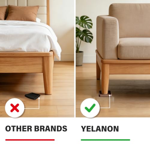 Yelanon Furniture Coasters 8 Pcs 2" Square Gray Caster Cups for Hardwood - size: 8pcs 2" Square Grey