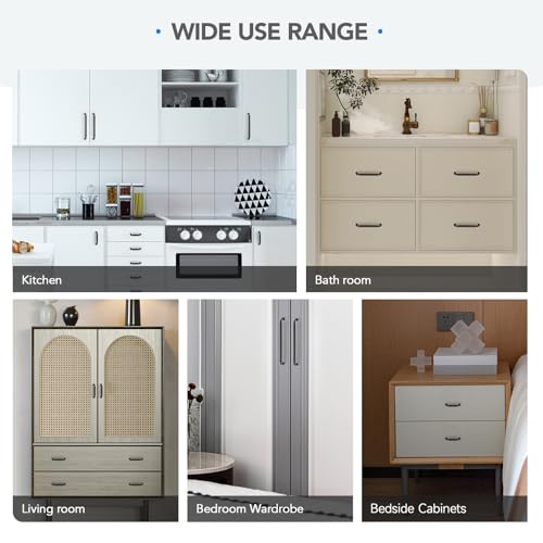 HOME EDIT Matte Black Solid Cabinet Handles & Pulls 3 Inch 10 Pack - color: Matte Black, size: 3 inches Hole Center