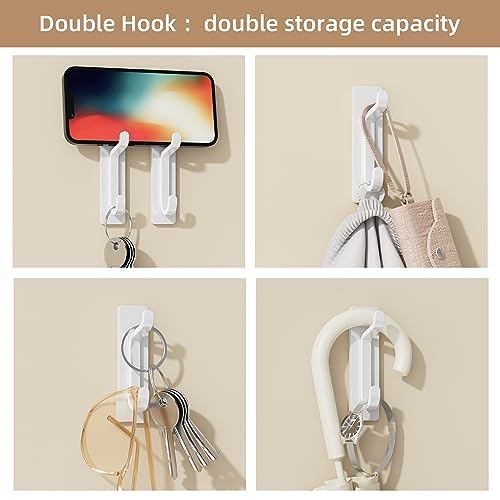 pickpiff 13LB Strong Stick-on Hooks for Coat & Towel, White 4 Pack - color: White, size: 4 Pack