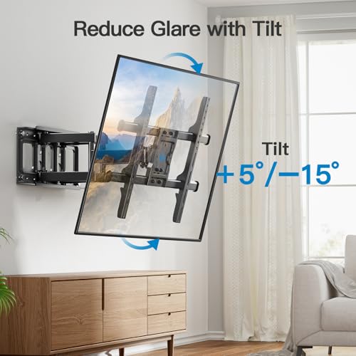 Pipishell Full Motion TV Wall Mount for Most 37-84 Inch TVs up to 132lbs, Wall Mount TV Bracket Articulating Swivel Tilt Extension Leveling Max VESA 600x400mm Fits 12/16" Wood Stud, PILFK1 - size: 37-84 inch TVs, style: TV Mount without LED