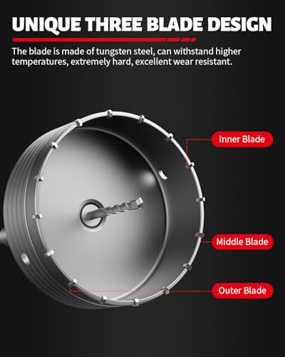 DAYDOOR 5-7/8'' (150mm) Concrete Hole Saw with SDS Plus Shank - size: 5-7/8''