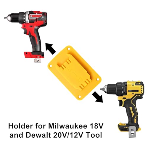 20pas Tool Holders and Battery Holder for Dewalt 20v Wall Mount Hanger Battery Drill Tool Storage Shelf for Milwaukee M18(Yellow) - color: Yellow