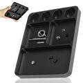 Magnet Tool Tray Aluminum Alloy Screw Tray with Tool Holder RC Parts Fixing for 1/10 RC Cars, Drones, Phone, Computer, Eyeglass, Electronic Multi-Compartment Anti-Loss Organizer Storage Box(Black) - color: Black