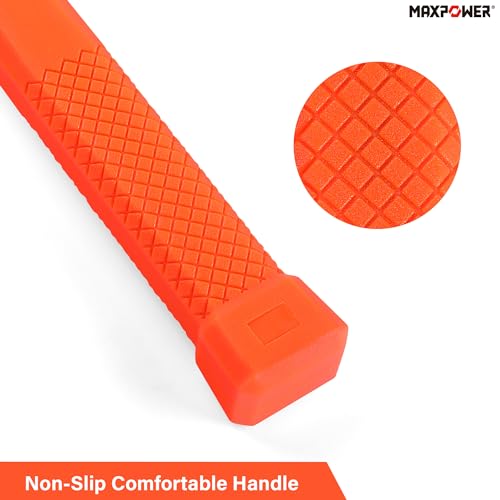 MAXPOWER Dead Blow Hammer, 5 LB dead Blow Mallet with Checkered Grip Handle, Spark and Rebound Resistant - Orange - style: 1PC