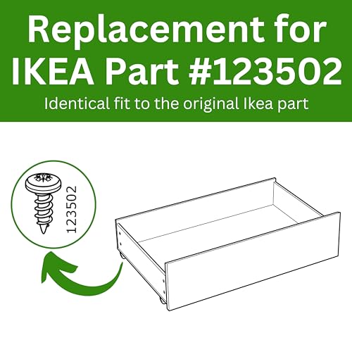 Spare Hardware Parts Replacement for IKEA Furniture Screw Chipboard Flat TRX Screw - Part #123502 | Chipboard Screw M4.0-1.8×10 Full Thread with 4mm Hex Recess | Pack of 20 - size: 123502