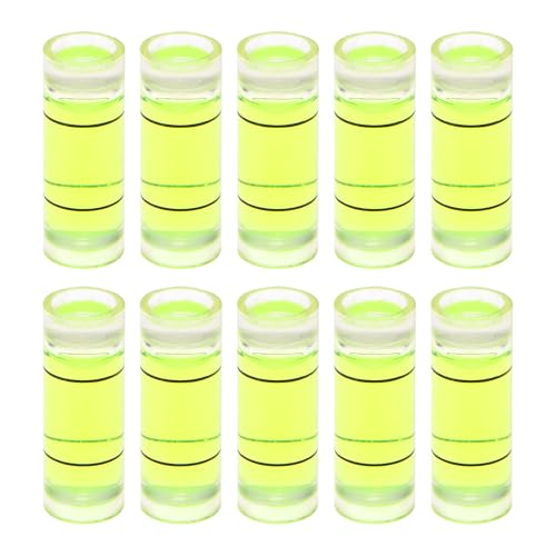 HARFINGTON 10pcs Small Cylindrical Bubble Level Vials 8x22mm PMMA Mini Horizontal Bubble Spirit Level Measuring Layout Tools for RV TV Picture Frame Hanging Tool Leveler - size: 8x22mm