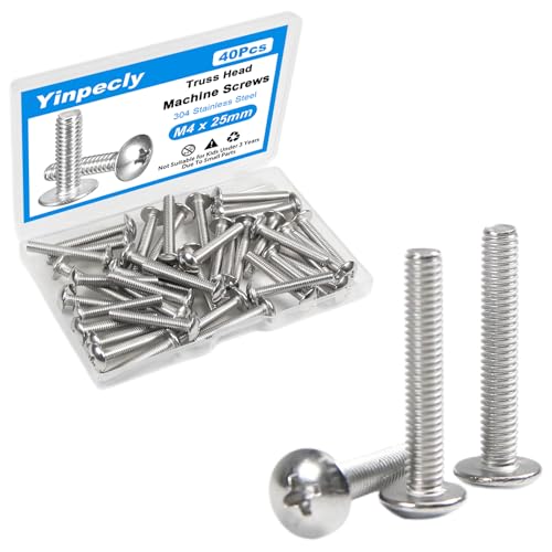 40Pcs M4 x 25mm Truss Head Machine Screws for Cabinet Pull - size: M4 x 25mm