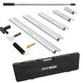 VEVOR Drywall Skimming Blade Set (10/16/24/32/40 inch) with 34-81.6 inch Extension Handle, Professional Stainless Steel Knife for Gyprock, WallBoard, and Plasterboard Skim Coating - size: 10"+16"+24"+32"+40", style: With Extension Handle