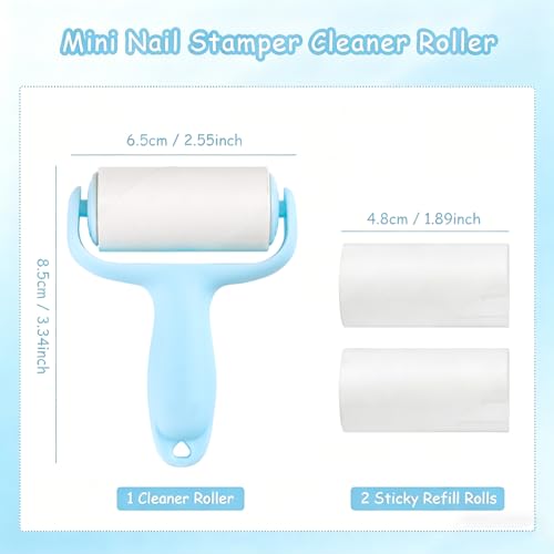 Mini Nail Stamper Cleaner Roller Kit with 2 Refills - color: #2 mini
