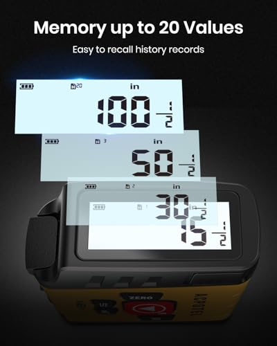 ACPOTEL Digital Laser Tape Measure, 131ft Laser & 16ft Tape | Real-Time Display, 6 Units, Distance/Area/Volume/Midpoint, 20-Value Memory, Rechargeable, Measuring Tape for Pro & DIY Use - color: Warm Yellow
