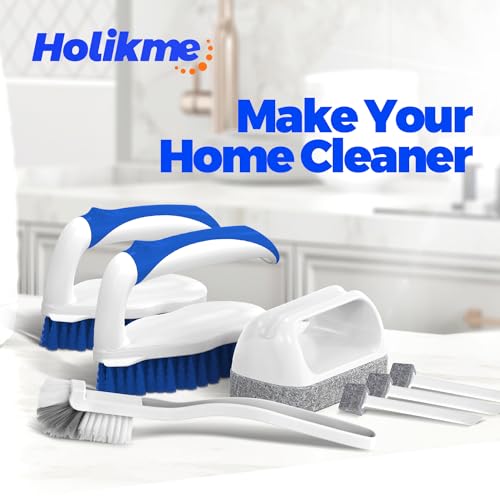 Holikme 7 Pack Cleaning Brush Scrub Brush Kitchen Brush for Floor,Blue - color: Blue
