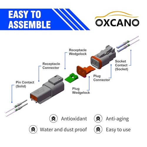 Deutsch 2 Pin DT Connector Kit, Gray Waterproof DT Connectors with Tweezers - style: 10 Sets 2 Pin