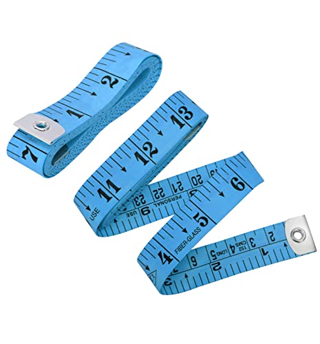 Flexible Tape Measure Pack of 2, Accurate Dual Scale Standard & Metric Measurements Tape,Soft Measuring Tape for Body, Weight Loss Sewing Tailor Craft Ruler 150cm/60 inch - color: Blue / 2 Pack