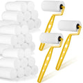 Geiserailie 33 Pcs Foam Paint Roller 3-inch Mini Small Paint Roller Kit Covers with Frame Multipack for Young Artists Painting Tools Painting Furniture Home Wall Ceilings Cabinet Art Craft Supplies