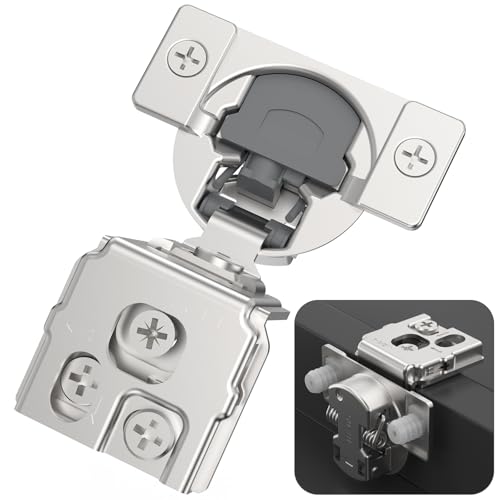 Chibery 4 Pack 1-1/2" Overlay 3D Soft Close Concealed Kitchen Cabinet Hinge for Face Frame Door, Pre-Assembled Easy-on Dowels, Self Closing Hidden Satin Nickel, 105° Open Concealed Stainless Steel - size: 1-1/2 inch Overlay