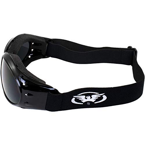 Global Vision Eliminator Dirt Bike Padded Motorcycle Riding Goggles for Men and Women (Black Frame/Smoke Lens) - color: Black Frame/Dark Smoke Lens