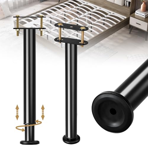 Adjustable Height Bed Support Legs 13.8-23.6 inch, Bed Frame Center Support Legs for Bed Frame/Bed Center Slat/Furniture, Heavy Duty Metal Bed Replacement Legs Bed Slats Support Legs, Upgraded Version - size: 13.8'' - 23.6'' 2Pcs