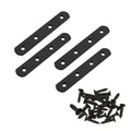 4 Pack Flat Straight Brackets, 130mm/5.1" Black Mending Plates - color: Black, size: 130mm/5.1"
